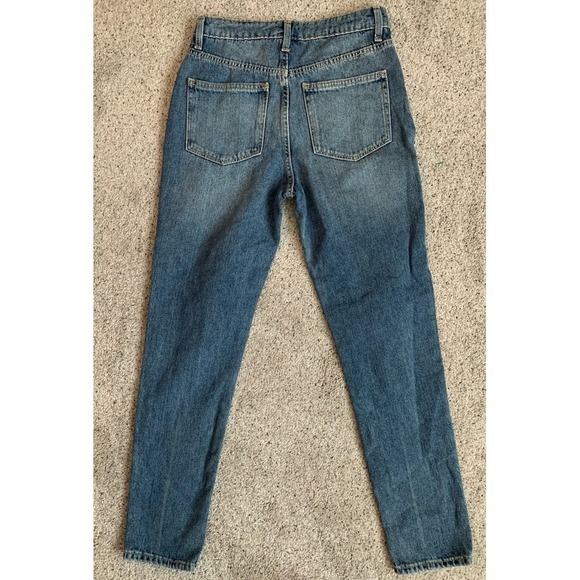 NWT NOBO No Boundaries Size 3 Juniors Women High Rise Distressed Mom Blue Jeans - Picture 2 of 6